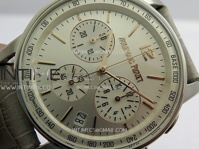 Code 11.59 Chrono 26393 SS APSF 1:1 Best Edition Silver Dial On Gray Leather Strap Super Clone SA4401